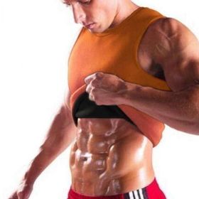 MEN'S BODY SHAPING NEOPRENE SAUNA VEST With LOGO (Option: Orange-5XL)